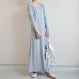 グレー | 長袖 マキシワンピ M L XL展開 8色 マキシ丈長袖ワンピース☆ C031 | SLENDER