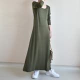 カーキ | 長袖 マキシワンピ M L XL展開 8色 マキシ丈長袖ワンピース☆ C031 | SLENDER