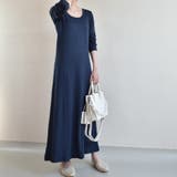 ネイビー | 長袖 マキシワンピ M L XL展開 8色 マキシ丈長袖ワンピース☆ C031 | SLENDER