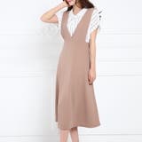 ベージュ | ジャンパースカート Vネック 大人 | SLENDER