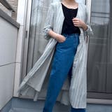 ストライプレース七分袖Vネックシフォンワンピース シアーシャツワンピース ストラ… | SLENDER | 詳細画像31 