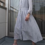 ストライプレース七分袖Vネックシフォンワンピース シアーシャツワンピース ストラ… | SLENDER | 詳細画像12 