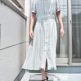 ストライプレース半袖Vネックシフォンワンピース シアーシャツワンピース ストライ… | SLENDER | 詳細画像8 