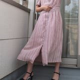 ストライプレース半袖Vネックシフォンワンピース シアーシャツワンピース ストライ… | SLENDER | 詳細画像13 