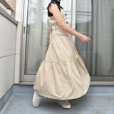 フロントボタンフリルジャンパースカート ウエストリボン付トレンチティアードワンピ… | SLENDER | 詳細画像3 