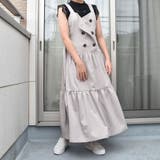 フロントボタンフリルジャンパースカート ウエストリボン付トレンチティアードワンピ… | SLENDER | 詳細画像8 