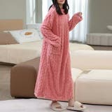ピンク | まるで着る毛布もこもこルームウェアワンピース ゆったり ふわふわ | SLENDER