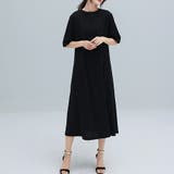 バック切り替え半袖ワンピース レイヤード風ワンピース 5分袖 | SLENDER | 詳細画像2 