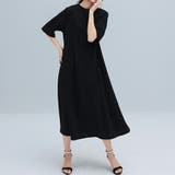 バック切り替え半袖ワンピース レイヤード風ワンピース 5分袖 | SLENDER | 詳細画像3 