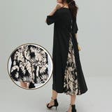 バック切り替え半袖ワンピース レイヤード風ワンピース 5分袖 | SLENDER | 詳細画像5 