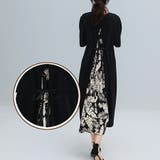 バック切り替え半袖ワンピース レイヤード風ワンピース 5分袖 | SLENDER | 詳細画像6 