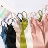 レース付きシルクキャミソール シルクインナー サテンシルクレースキャミソール | SLENDER | 詳細画像4 