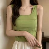 切り替えデザイン スクエアネックブラトップ カップ付き | SLENDER | 詳細画像3 