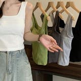 切り替えデザイン スクエアネックブラトップ カップ付き | SLENDER | 詳細画像6 