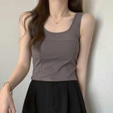 切り替えデザイン スクエアネックブラトップ カップ付き | SLENDER | 詳細画像13 