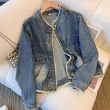 ノーカラーデニムジャケット アウター 重ね着 | SLENDER | 詳細画像7