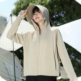 モカ | UPF50+冷感 ツバ付きUVカットパーカー 大きいサイズ | SLENDER