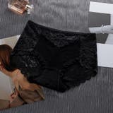 ブラック | バックレーススカラップショーツ レッド 花柄 | SLENDER