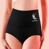 ブラック | ハイウエスト裏起毛 温活ショーツ 腹巻一体型 | SLENDER