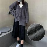 ファーニットカーディガン オーバーサイズ 上品 | SLENDER | 詳細画像7