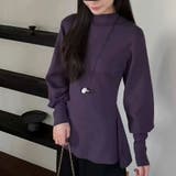 ペプラムハイネックニット 体型カバー 大人可愛い | SLENDER | 詳細画像2 