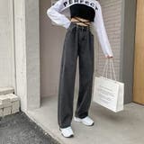 ウエストホックタックデニムパンツ カジュアル シンプル | SLENDER | 詳細画像6