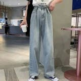 ウエストホックタックデニムパンツ カジュアル シンプル | SLENDER | 詳細画像3