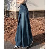 ハイウエストデニムスーパーワイドパンツ カットオフ ロング丈 | SLENDER | 詳細画像4 