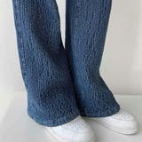 ぽこぽこ生地ハイウエストストレートパンツ 凸凹生地 珍しい | SLENDER | 詳細画像2