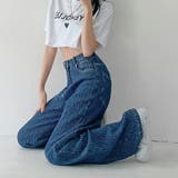 ぽこぽこ生地ハイウエストストレートパンツ 凸凹生地 珍しい | SLENDER | 詳細画像7