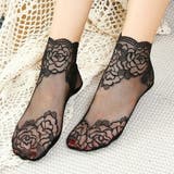 ブラック | シースルーレースソックス エレガント ヌーディ | SLENDER