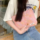 ピンク | 刺繍マルチポーチ 小花柄 小物収納 | SLENDER