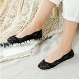 ブラック | レースカバーソックス 浅履き パンプス | SLENDER