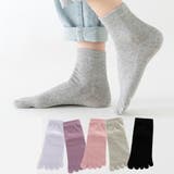 【5足セット】5本指ソックス 無地 丈長め | SLENDER | 詳細画像4 