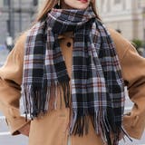 ブラック | チェック柄マフラー ストール レトロチェック | SLENDER