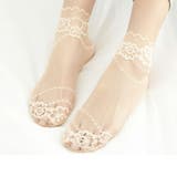 ベージュ | シースルーレースソックス エレガント ヌーディ | SLENDER