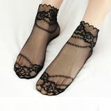 ブラック | シースルーレースソックス エレガント ヌーディ | SLENDER