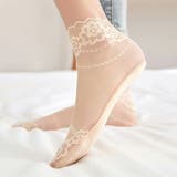 シースルーレースソックス エレガント ヌーディ | SLENDER | 詳細画像4 
