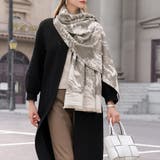 総柄大判カシミヤタッチストール マフラー ひざ掛け | SLENDER | 詳細画像4 