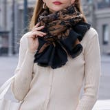 総柄大判カシミヤタッチストール マフラー ひざ掛け | SLENDER | 詳細画像3