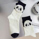 ホワイト | 3D立体パンダもこもこソックス ガーリー フェミニン | SLENDER