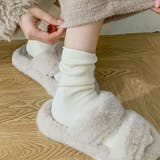 【4足セット】裏起毛リブショートソックス おうちソックス ルームソックス | SLENDER | 詳細画像7 