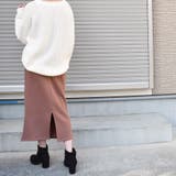 裏起毛タイトスカート ロング 黒 | SLENDER | 詳細画像24 