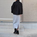 裏起毛タイトスカート ロング 黒 | SLENDER | 詳細画像36 