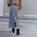 チャコール | 裏起毛タイトスカート ロング 黒 | SLENDER