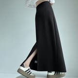 バックスリットナロースカート ロング丈 ウエストゴム | SLENDER | 詳細画像3 
