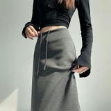 バックスリットナロースカート ロング丈 ウエストゴム | SLENDER | 詳細画像5 