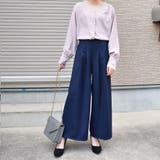 ワイドパンツ チェック ウール混スカンツ | SLENDER | 詳細画像14 