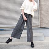 ワイドパンツ チェック ウール混スカンツ | SLENDER | 詳細画像19 