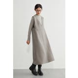 ジャンスカジャカード織りVネックジャンパースカートワンピース | On One's Own | 詳細画像9